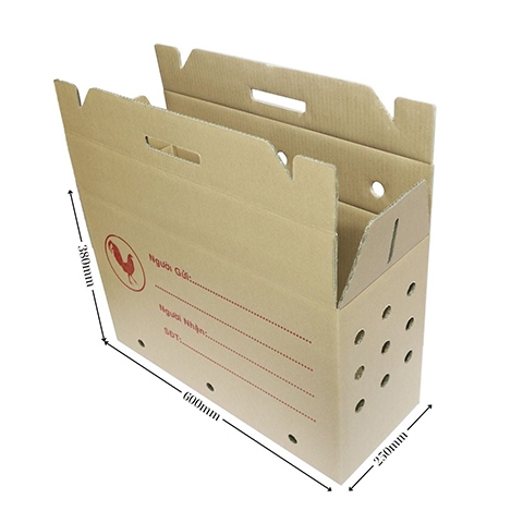 Thùng carton quai xách đựng gà 60x25x38 QX1